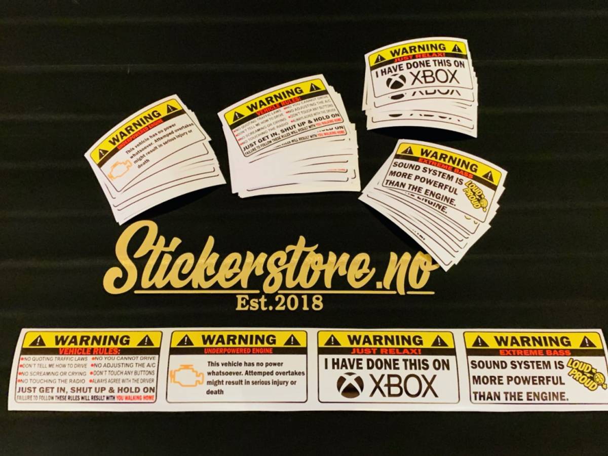 Warning Underpowered Engine Sticker